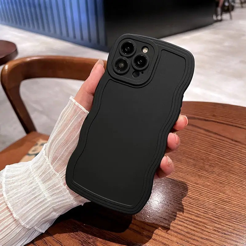 the case is made from a black plastic material