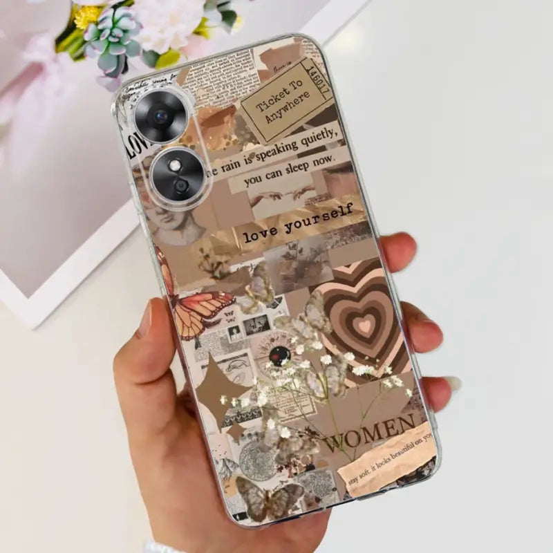someone holding a phone with a picture of a woman on it