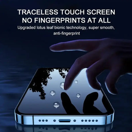 a hand touching a phone with water on it