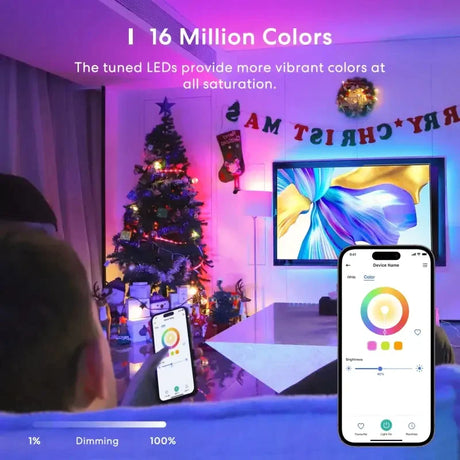 A person watching a video on a television