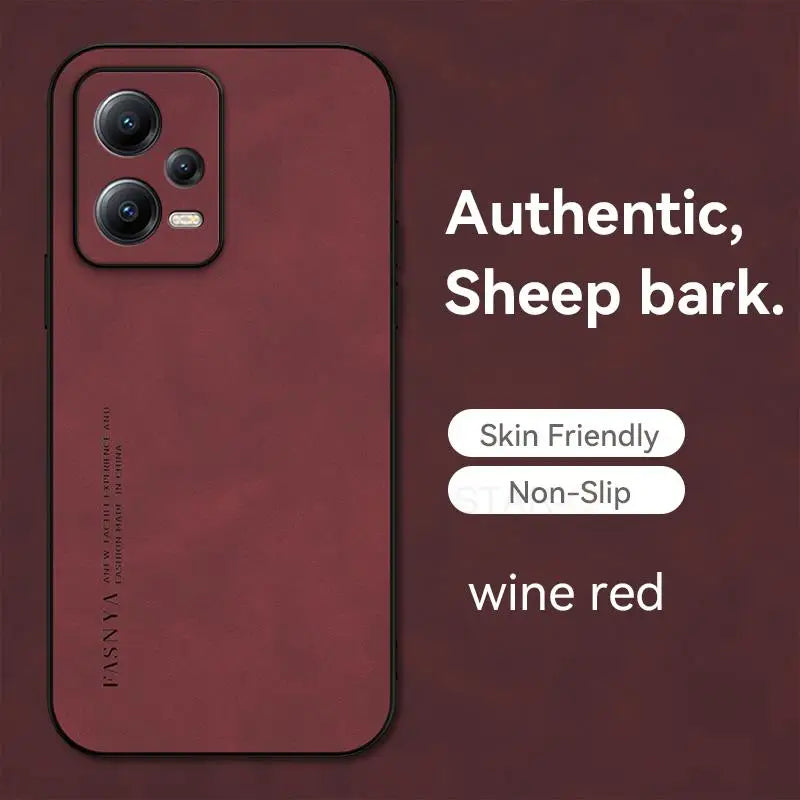 a close up of a red phone with a text underneath it