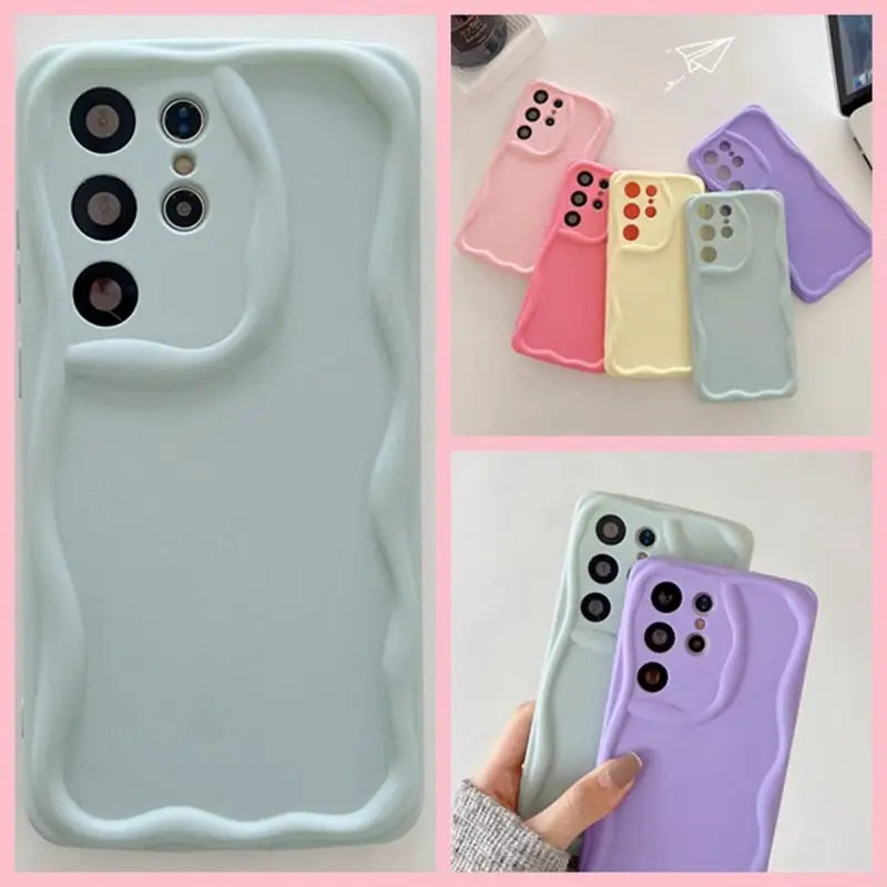 A phone case with a camera and a hand holding it