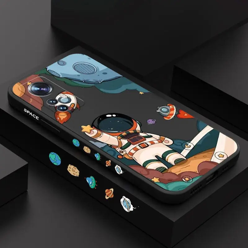 a phone case with a cartoon character design