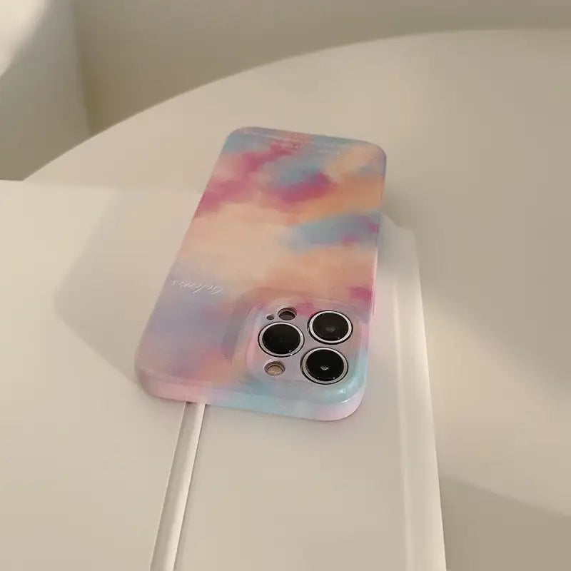 a phone case with a colorful design on it