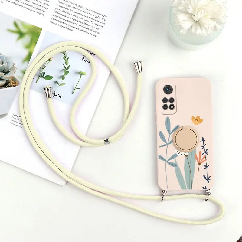 a phone case with a flower design on it