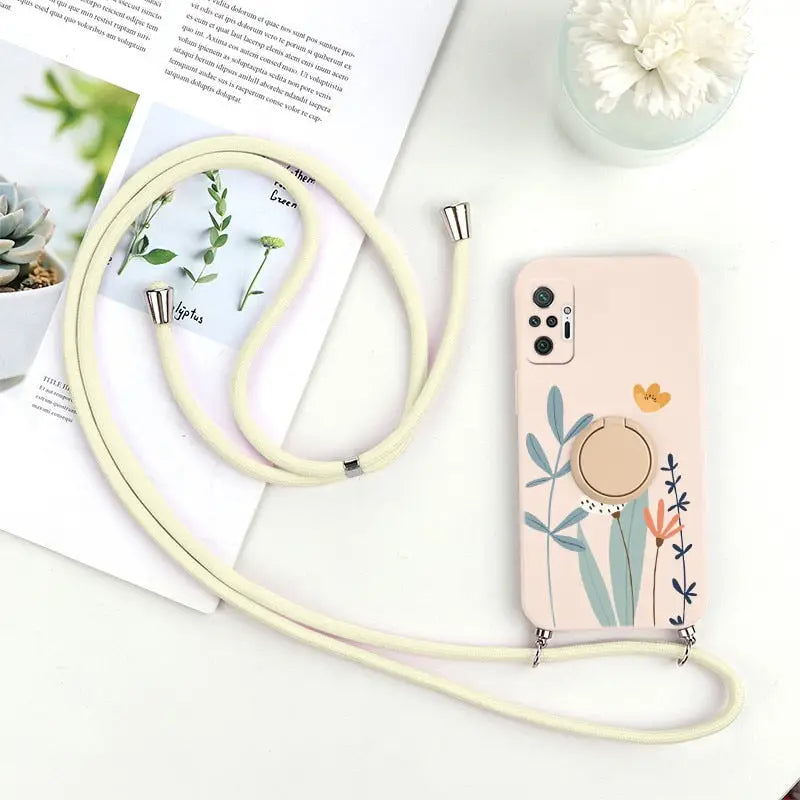 a phone case with a flower design on it