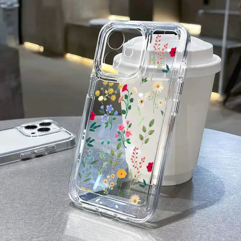 A phone case with flowers on it