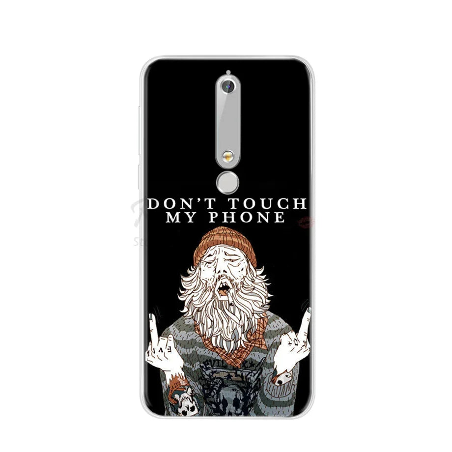 Phone case with a rude illustration.