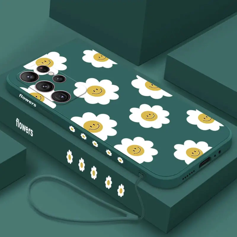 a phone case with a smiley face on it