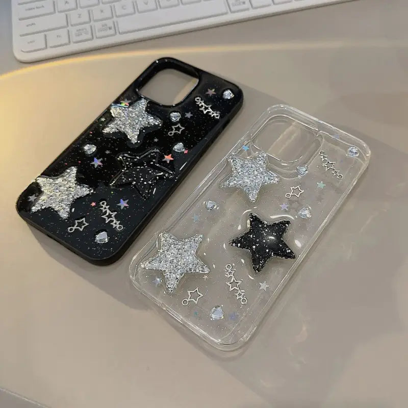 a phone case with a star and moon design