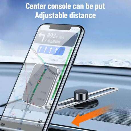 the car phone holder is attached to the dashboard
