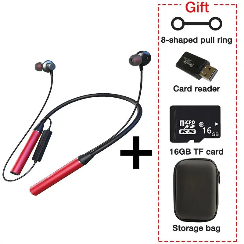A picture of a pair of ear buds and a card with a gift