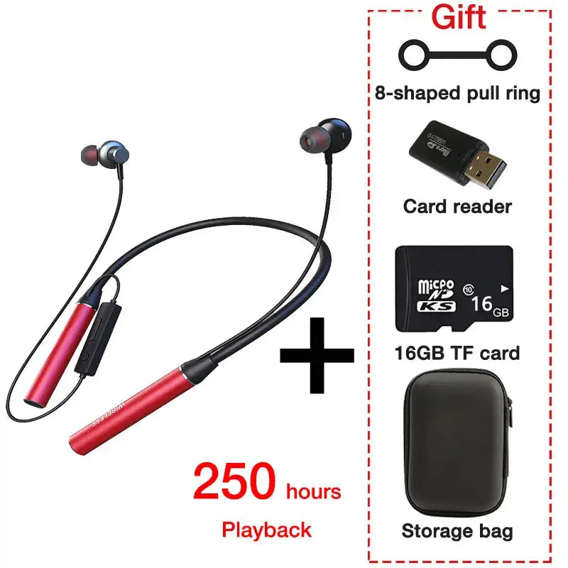 A picture of a pair of earphones and a card with a gift