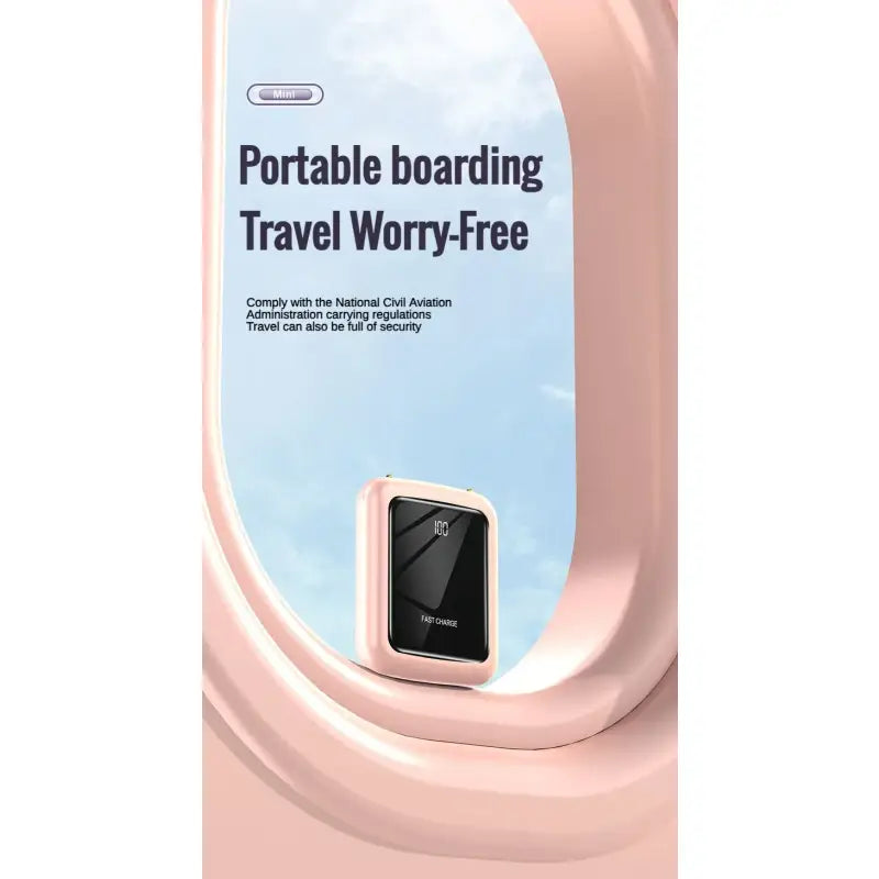 a pink airplane window with the words portable travel