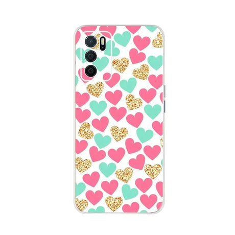 pink and green hearts pattern phone case