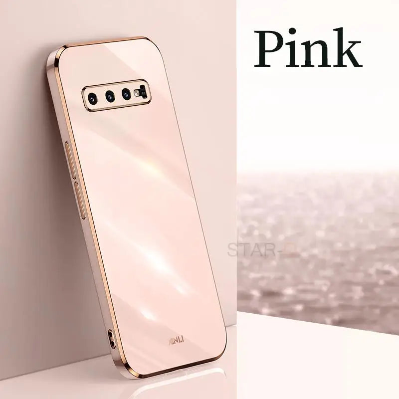 the pink iphone case is shown on a white surface