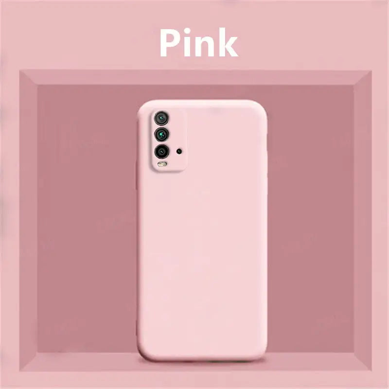 A pink iphone case with the text pink