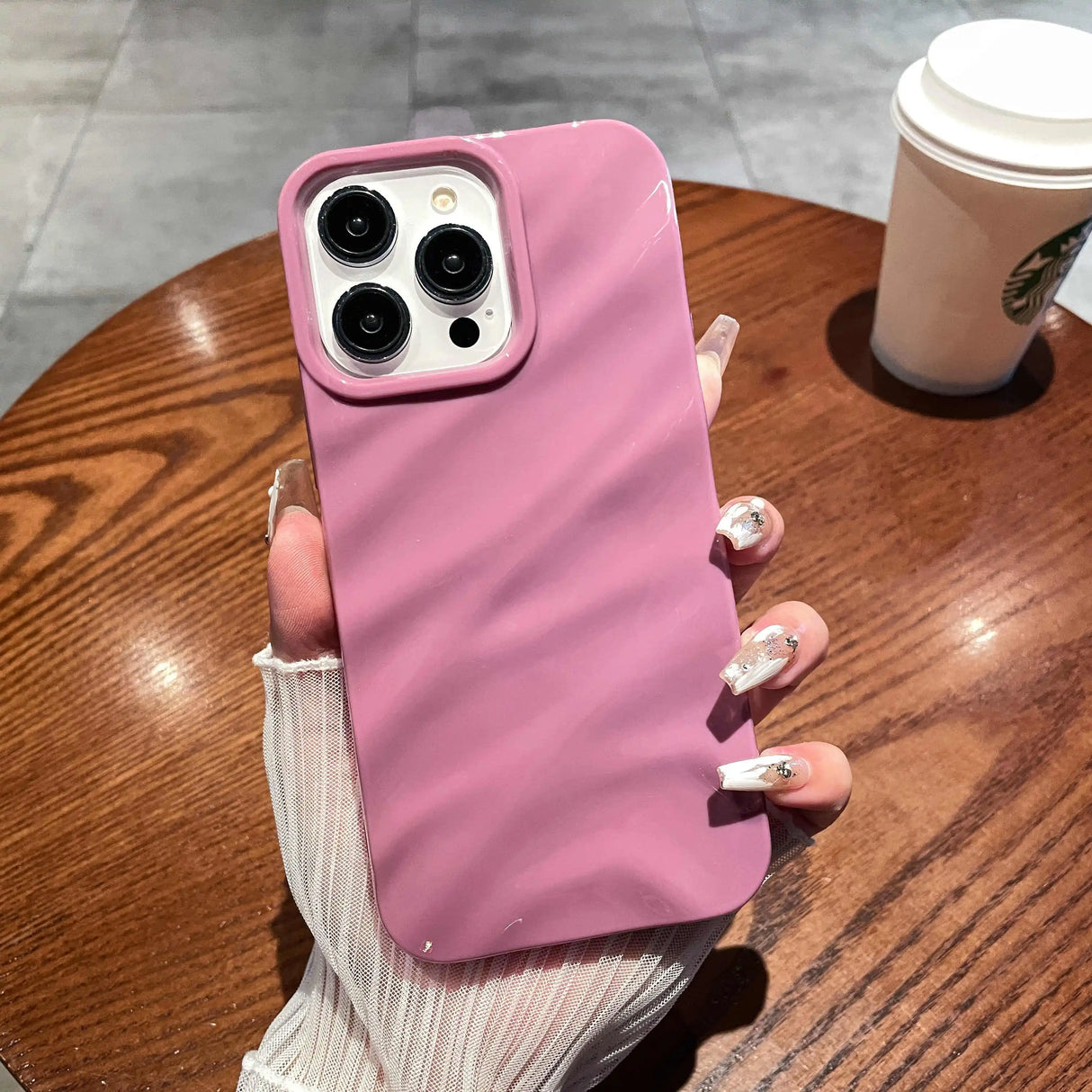 Pink phone case.