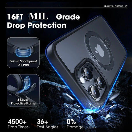 Protective phone case with shockproof air pad and multi-layer frame.