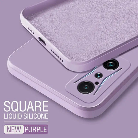 the back of a purple iphone case with a camera lens