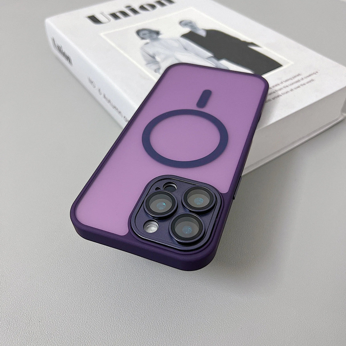 Purple iPhone case with MagSafe.