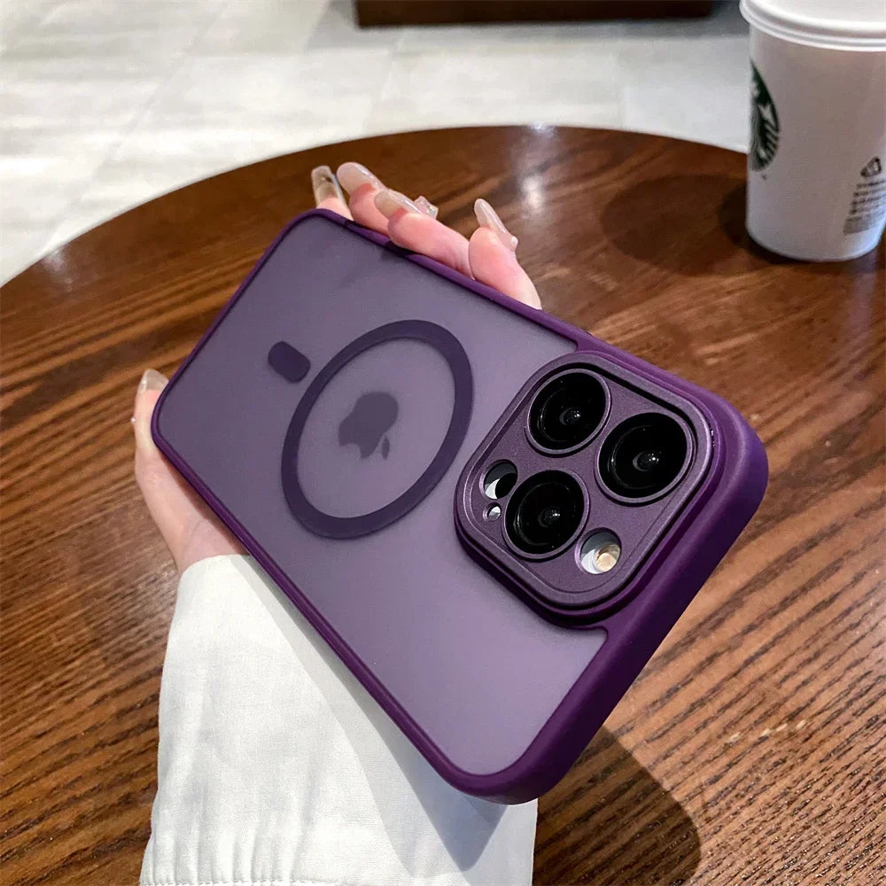 Purple iPhone case with MagSafe.
