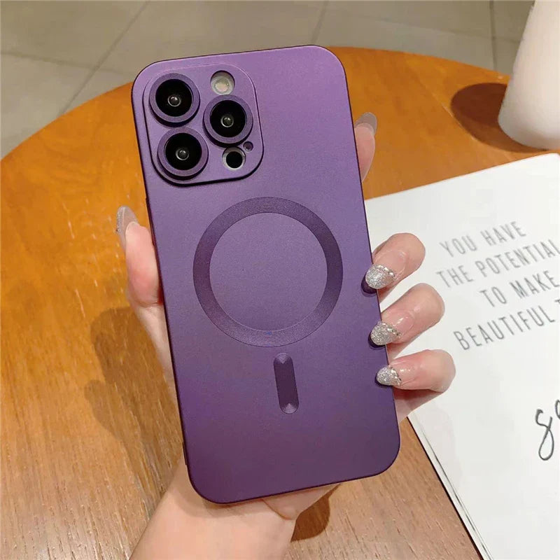 Purple phone case with MagSafe.