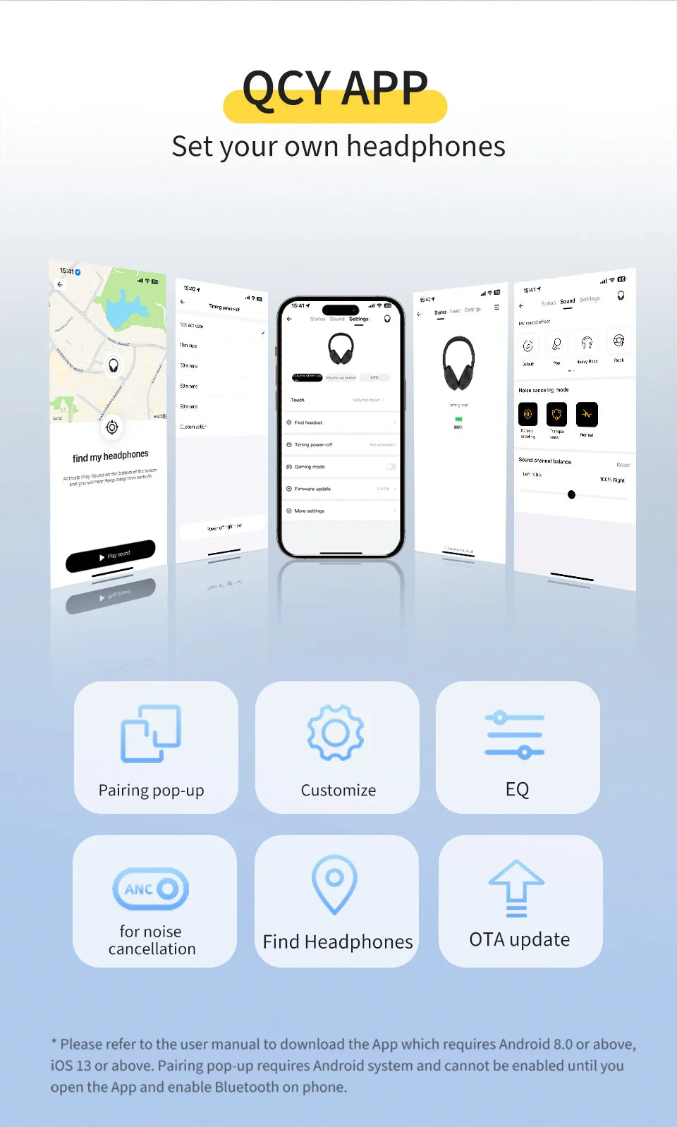 QCY app advertisement.