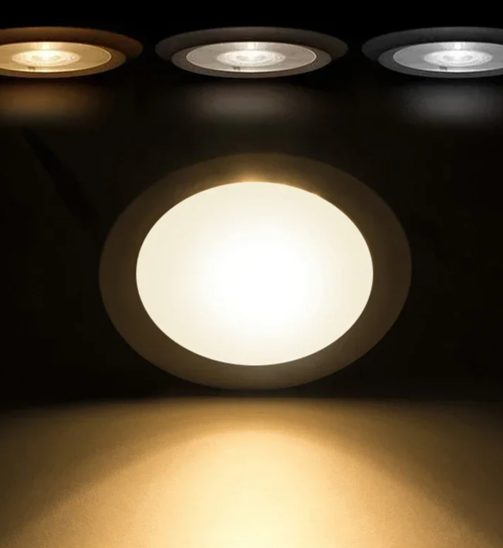 Recessed LED ceiling lights.