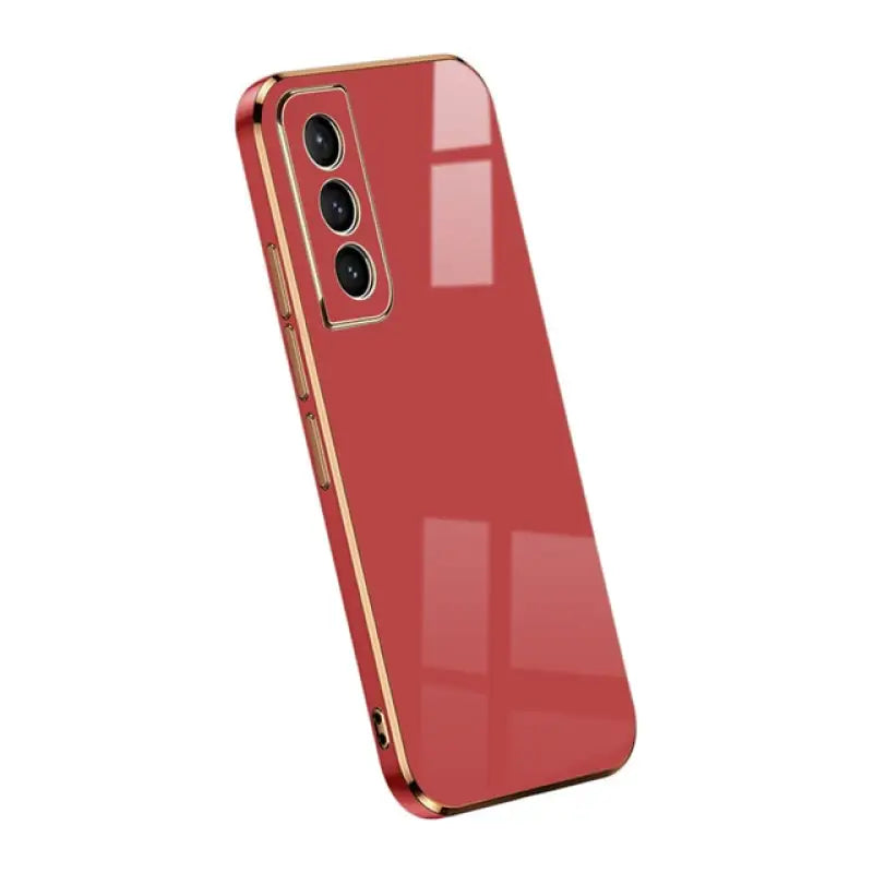 the back of a red iphone case