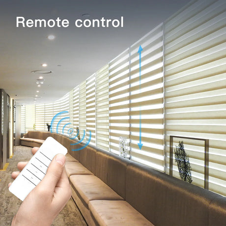 Remote-controlled window blinds.