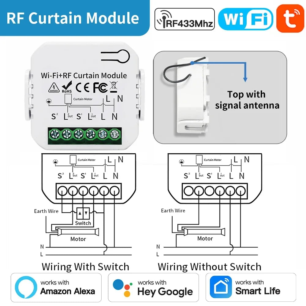 RF curtain module wiring diagrams.