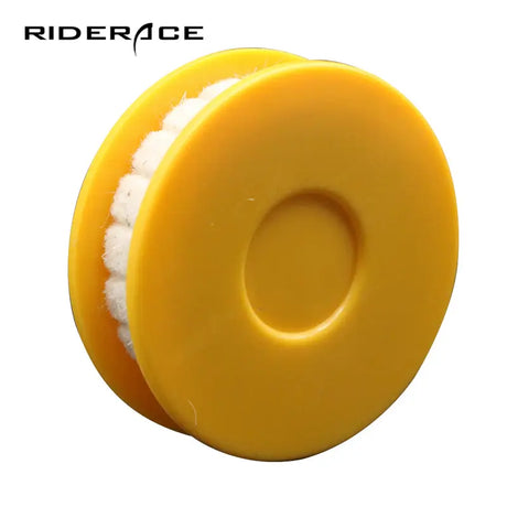 a yellow rubber wheel with a white background