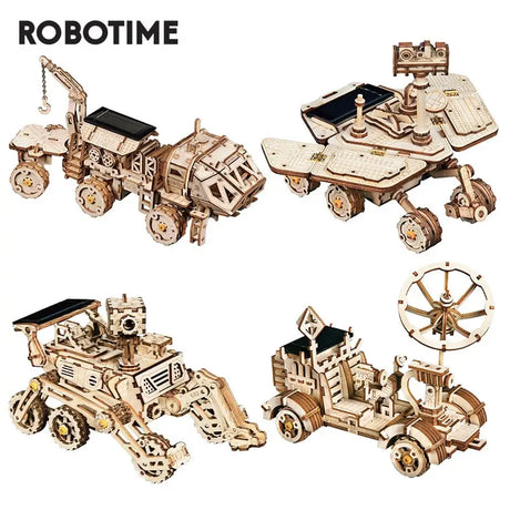 a set of wooden toys with different types of vehicles