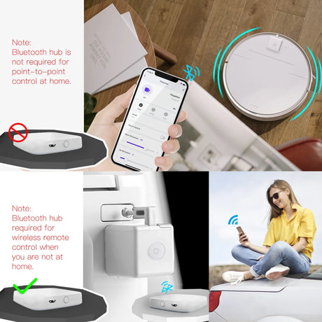 Robot vacuum cleaner and Bluetooth hub usage scenarios.
