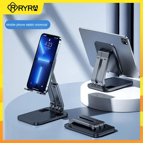 a phone and a tablet on a stand