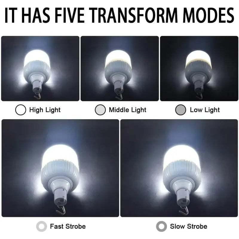 A series of four images showing the different types of a light bulb