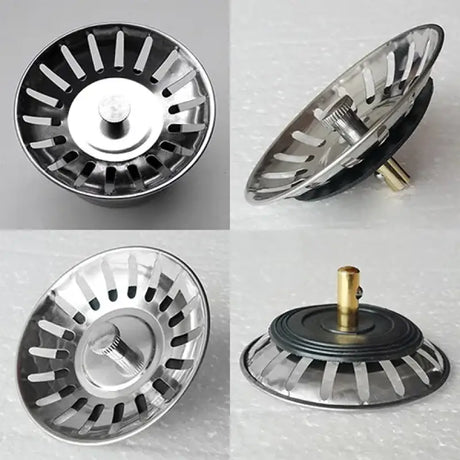 a set of four different types of metal knobs
