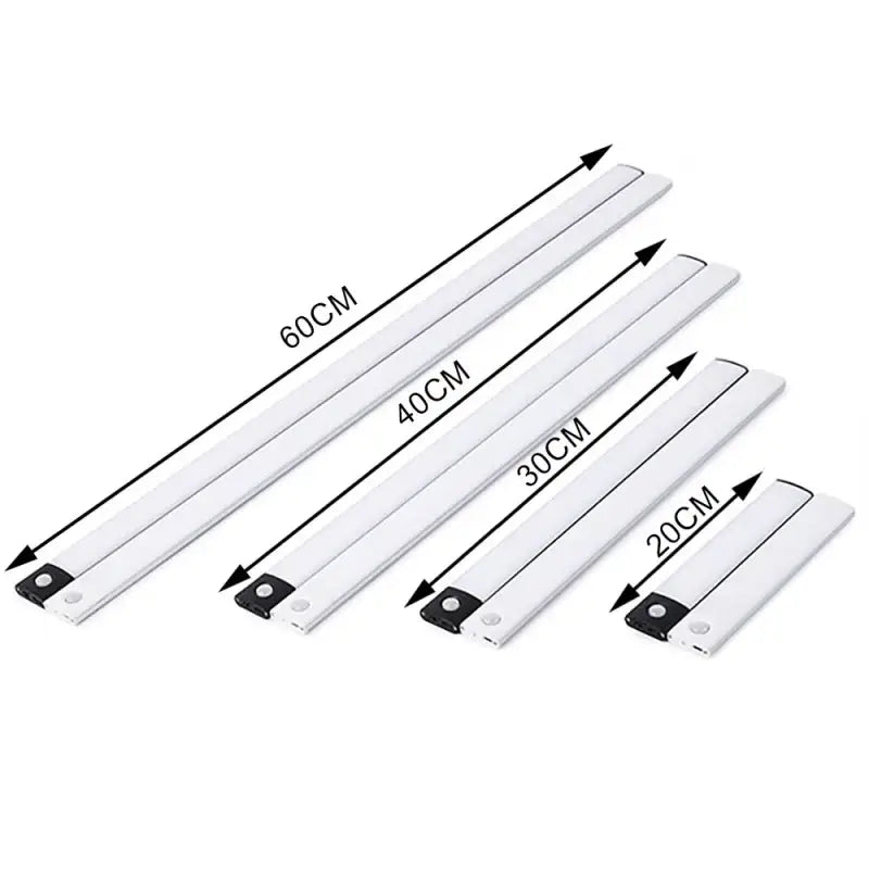 A set of four white plastic door handles with black handles