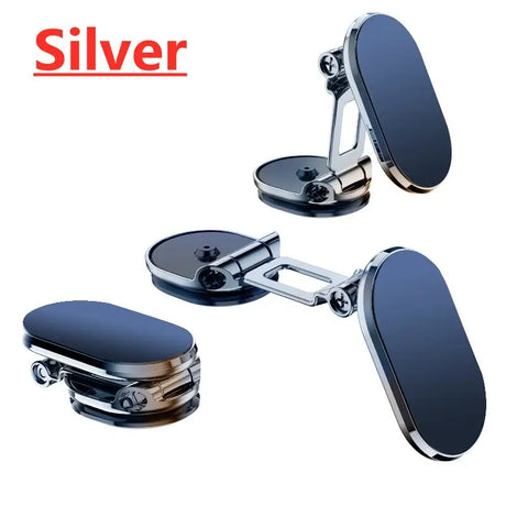 a close up of a pair of mirrors with a silver base