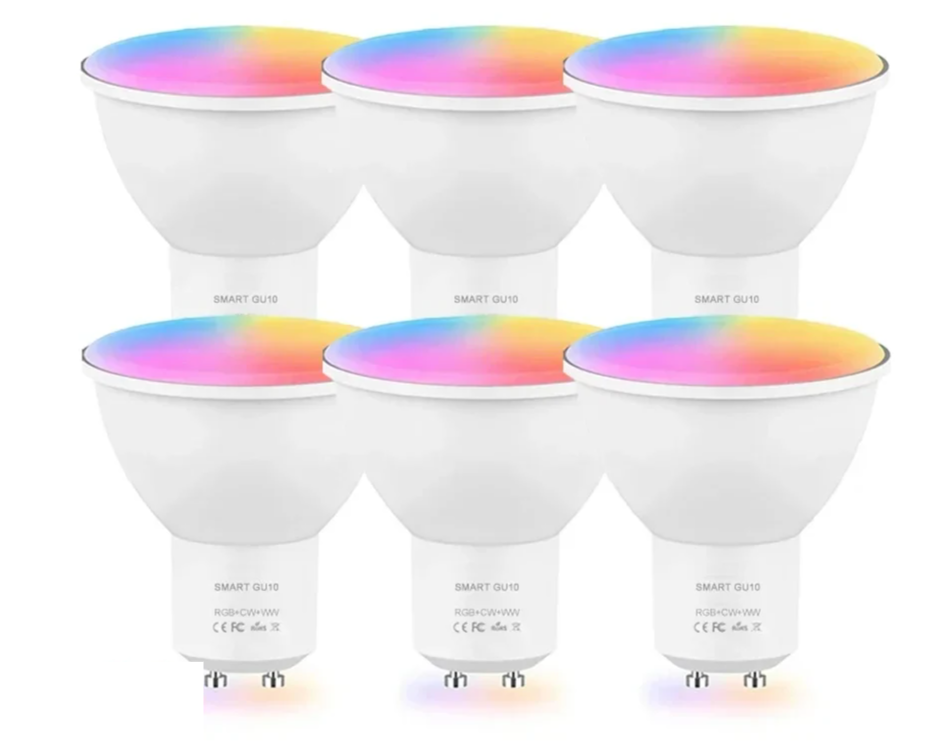 Six smart LED light bulbs.