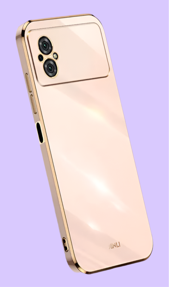 Sleek gold-colored smartphone with a dual camera setup.