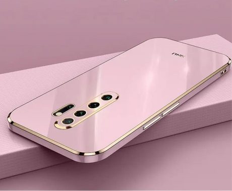 Sleek pink smartphone with multiple camera lenses on its back panel.