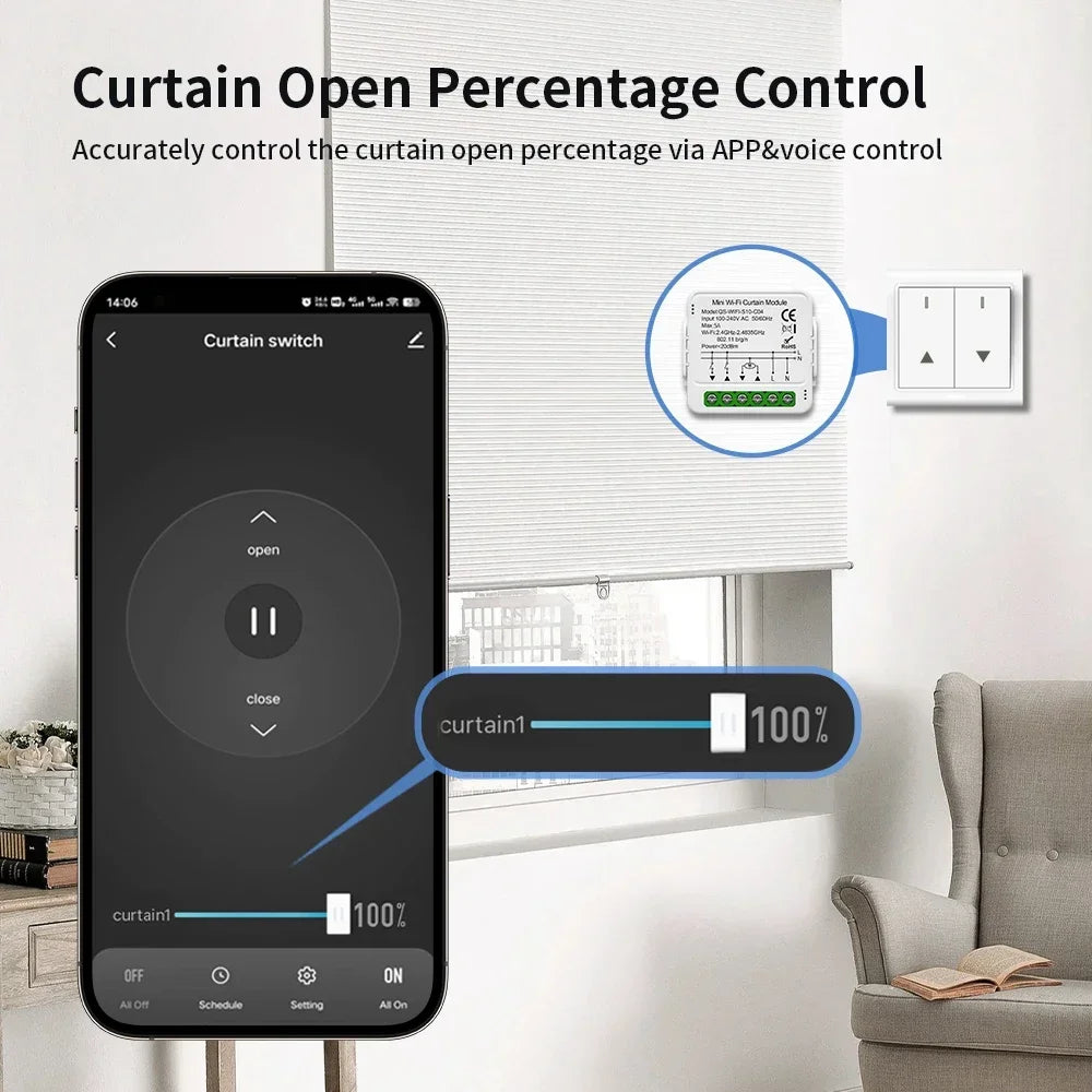 Smart curtain control system.
