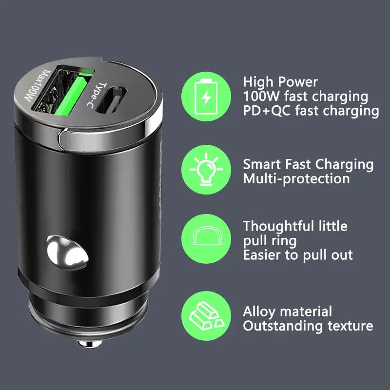The smart charging device with a charging cable attached to it