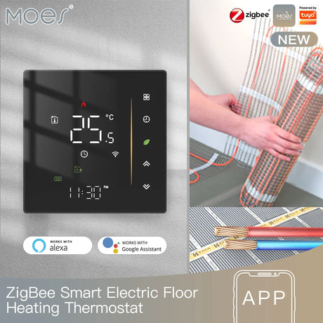 Smart electric floor heating thermostat.