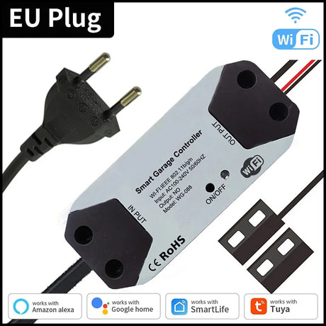 Smart garage controller with EU plug.