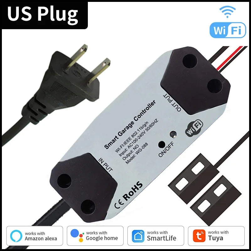 Smart garage controller with US plug.