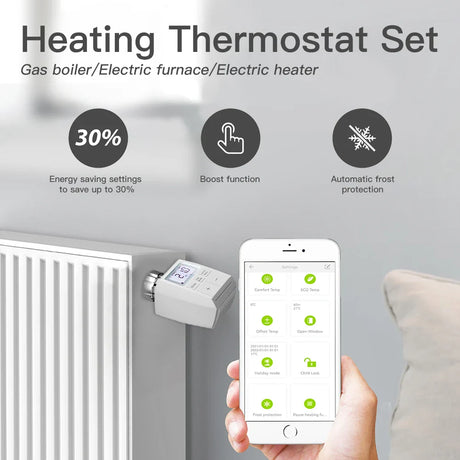 Smart heating thermostat with smartphone app.