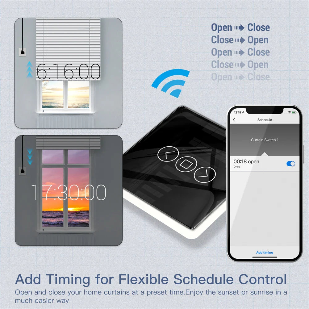 Smart home automated window blinds system.